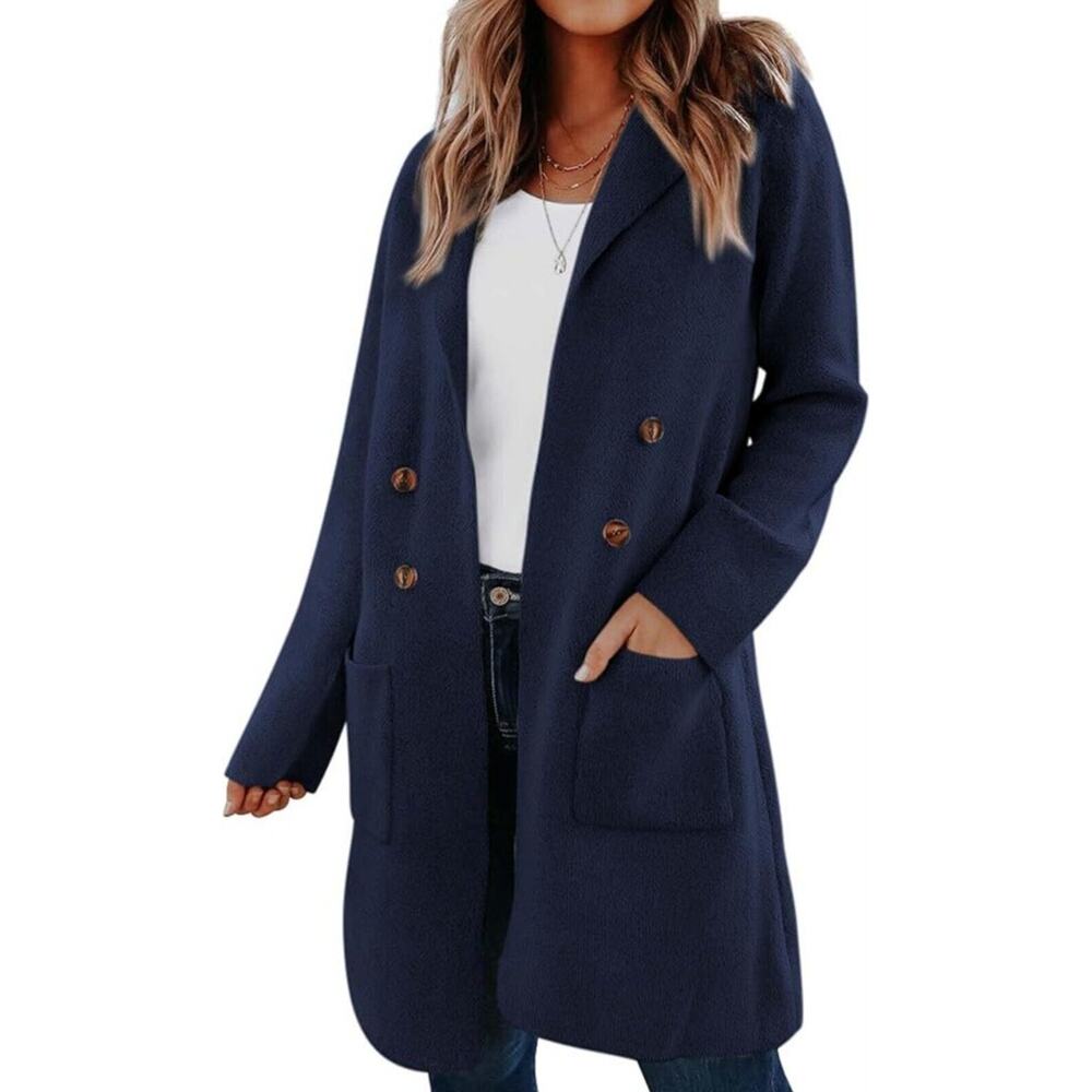MEROKEETY Women Cardigan Casual Long Sleeve Open Front Knit Long Cardigan Medium